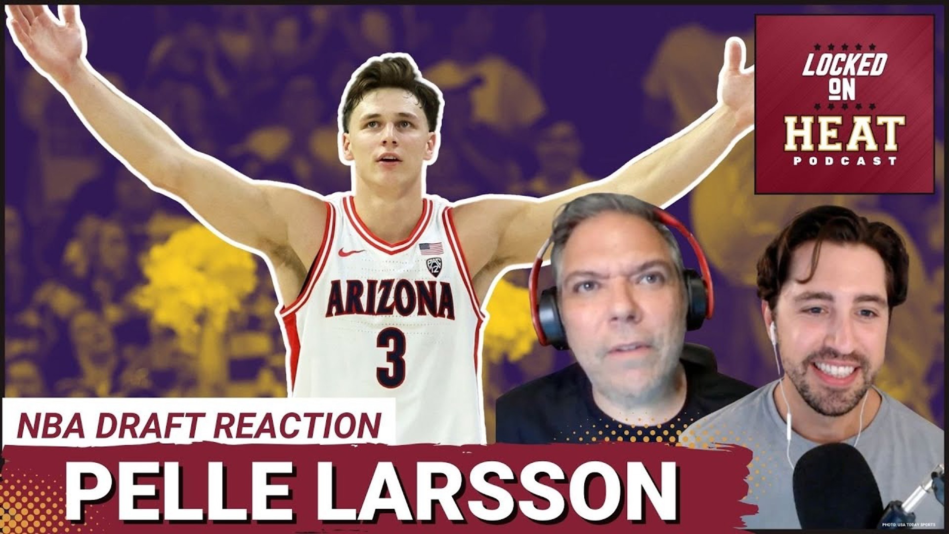 The Miami Heat selected Arizona guard Pelle Larsson with the 44th pick in the second round of the NBA draft on Wednesday.