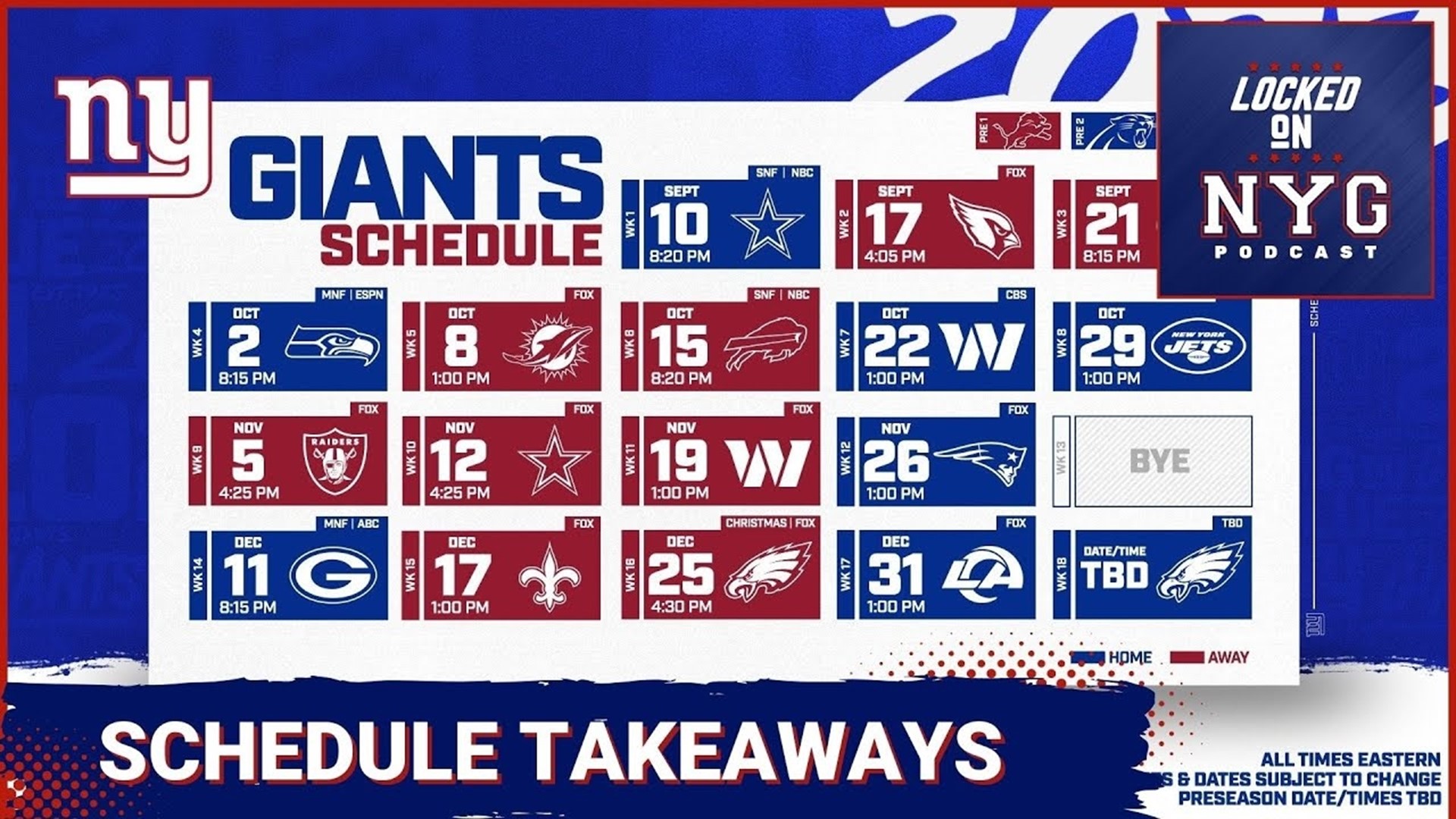 New York Giants 2023 Regular Season Schedule Takeaways