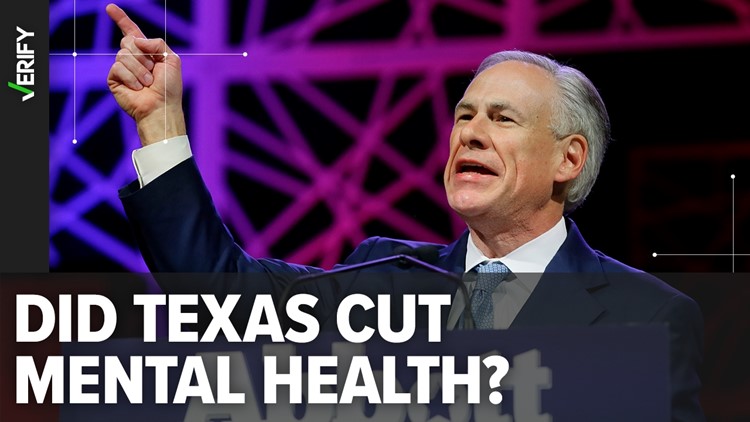 Claims Texas governor cut mental health spending need context