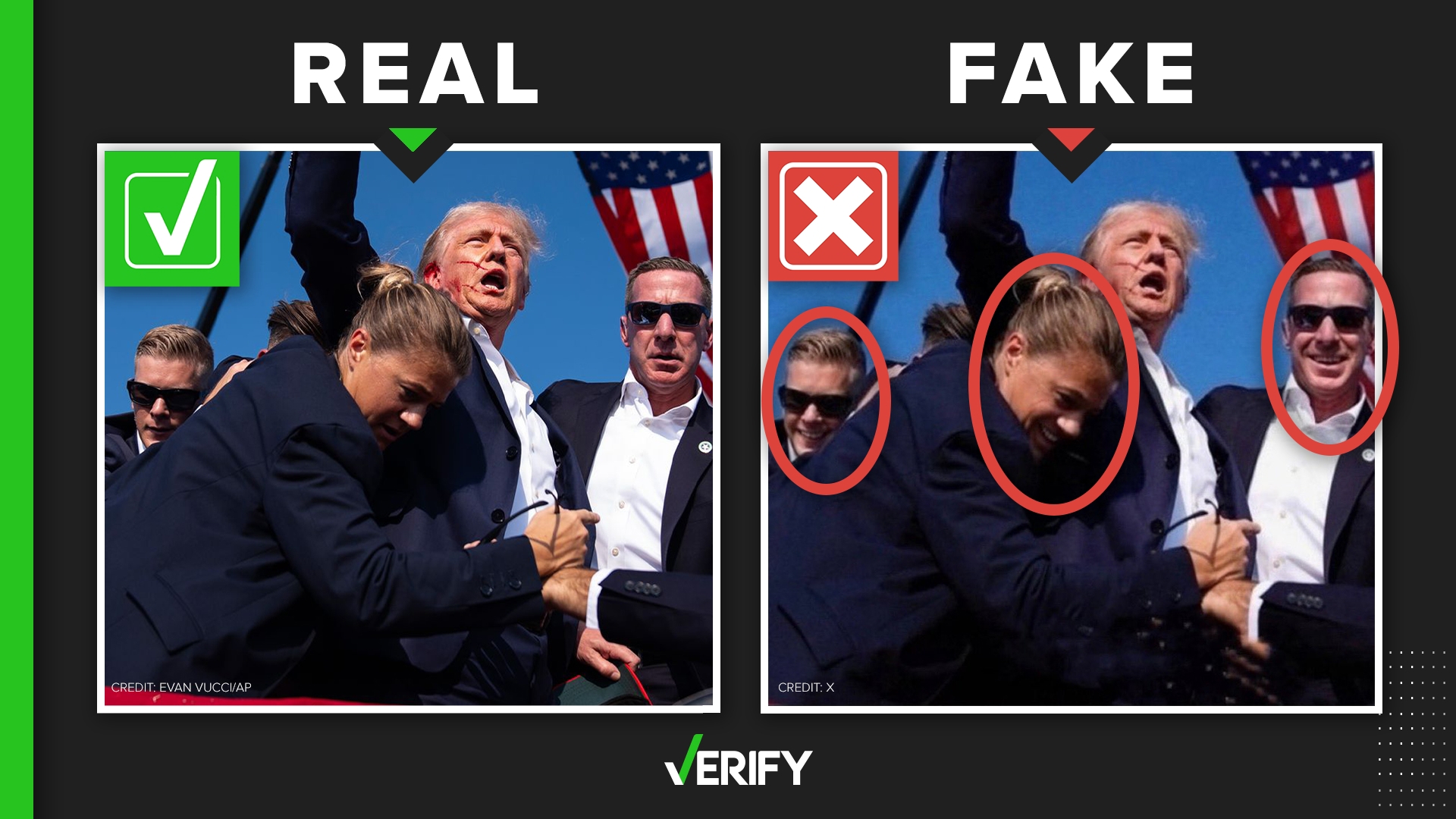 Photo showing smiling Secret Service agents following Trump ...