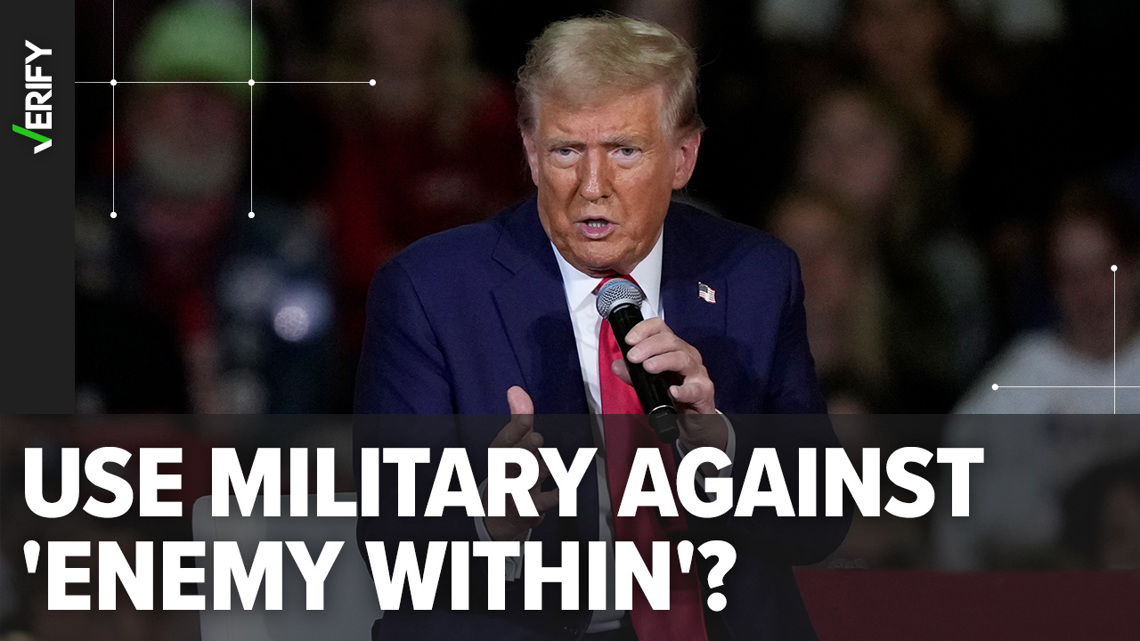 Claims that Trump said he would use military against people he called