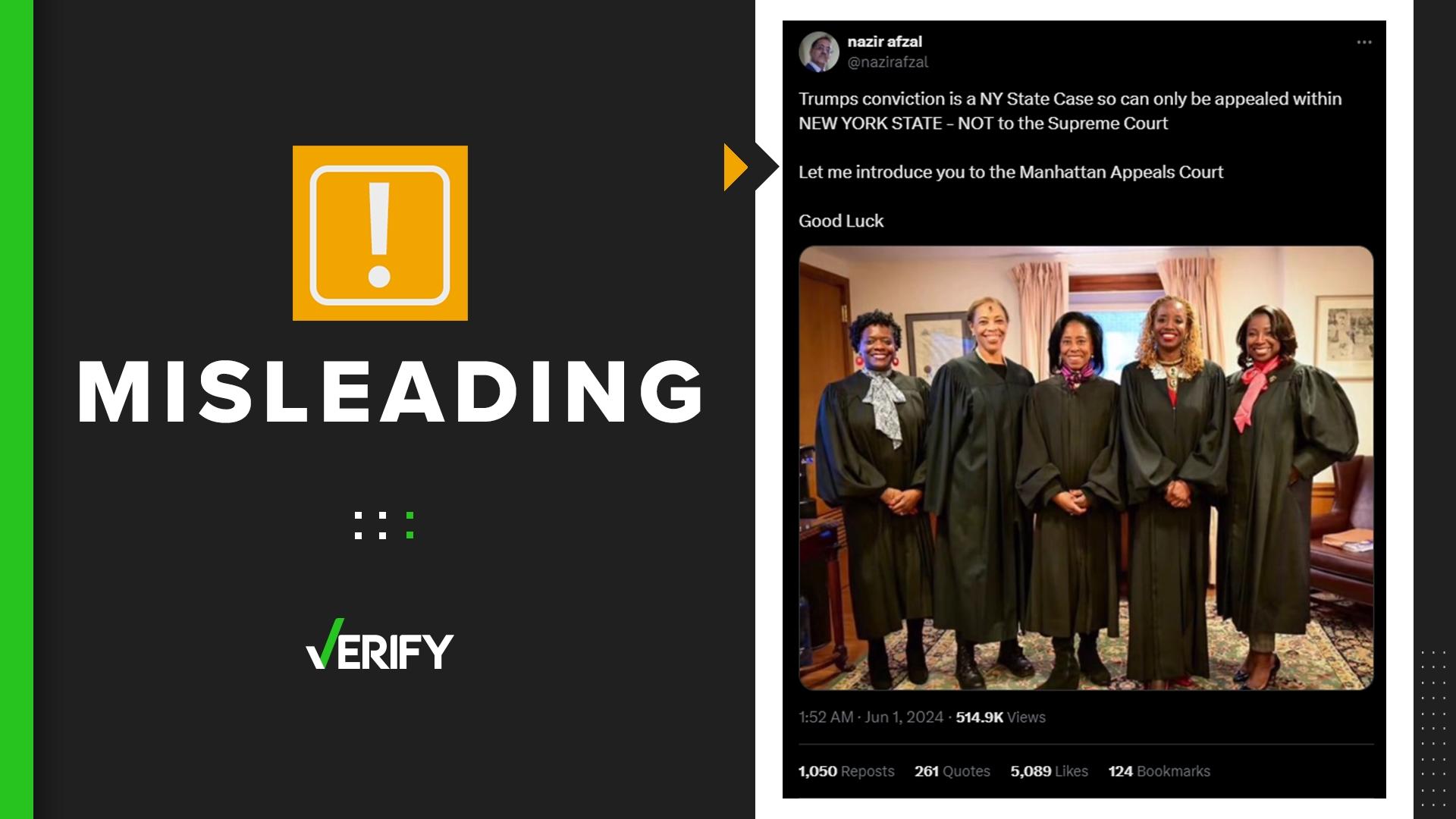 Five judges in a viral photo are among a pool of 21 on a New York court that could hear Trump’s appeal. Up to five of those 21 judges would be randomly chosen.