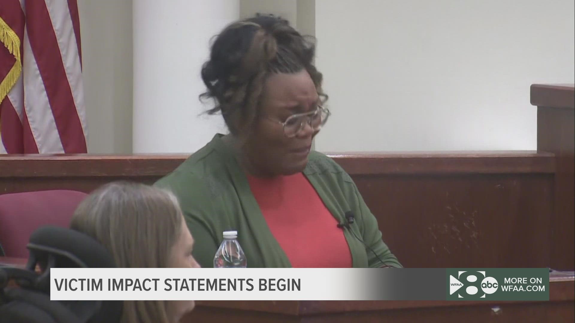 Victim impact statements were read after Aaron Dean heard his sentence for the shooting death of Atatiana Jefferson.