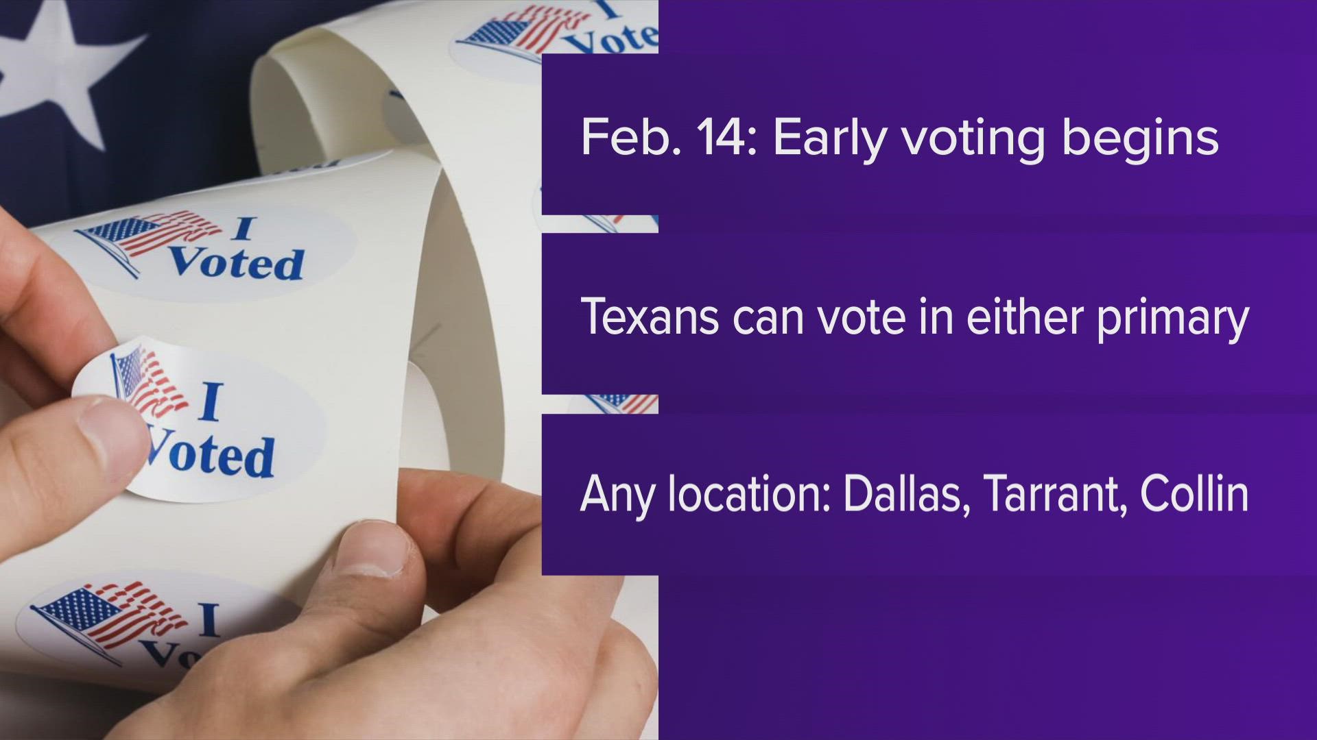 Early voting for the March primaries in Texas begins on February 14.