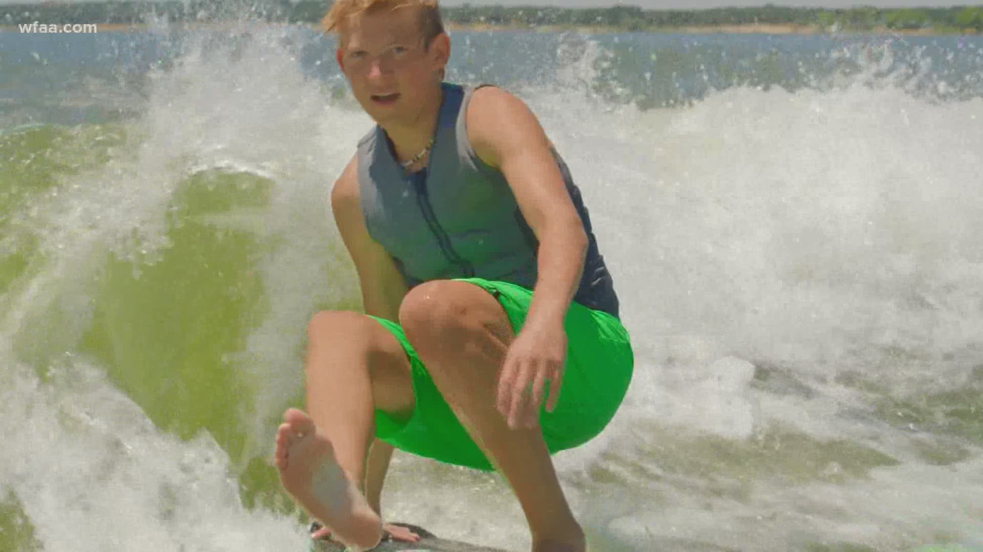 One of the world's top young wakesurfers can be found on Grapevine Lake.