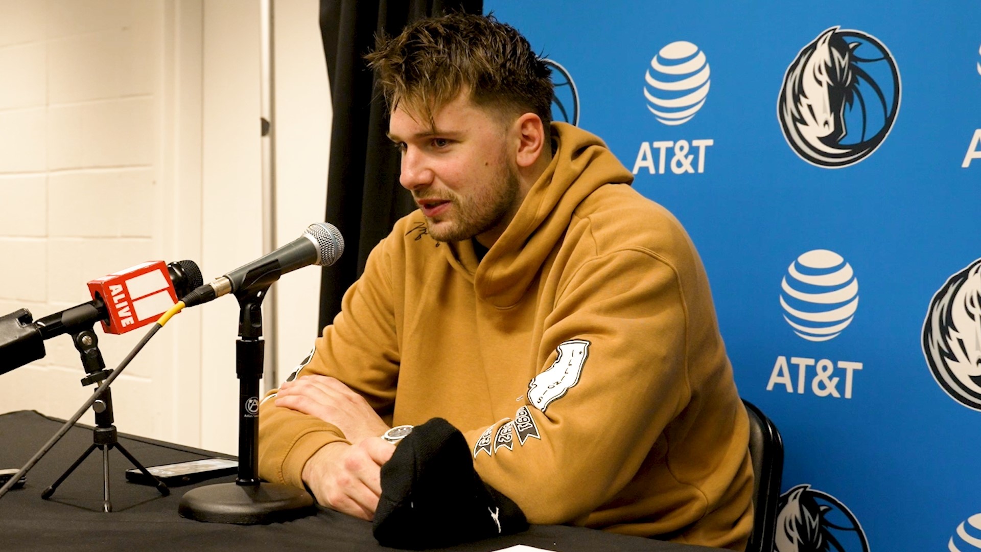 The Mavericks' previous high mark for points in a half was 34 by Dirk Nowitzki on Nov. 3, 2009. Here's Luka Doncic talking to the media after the game.