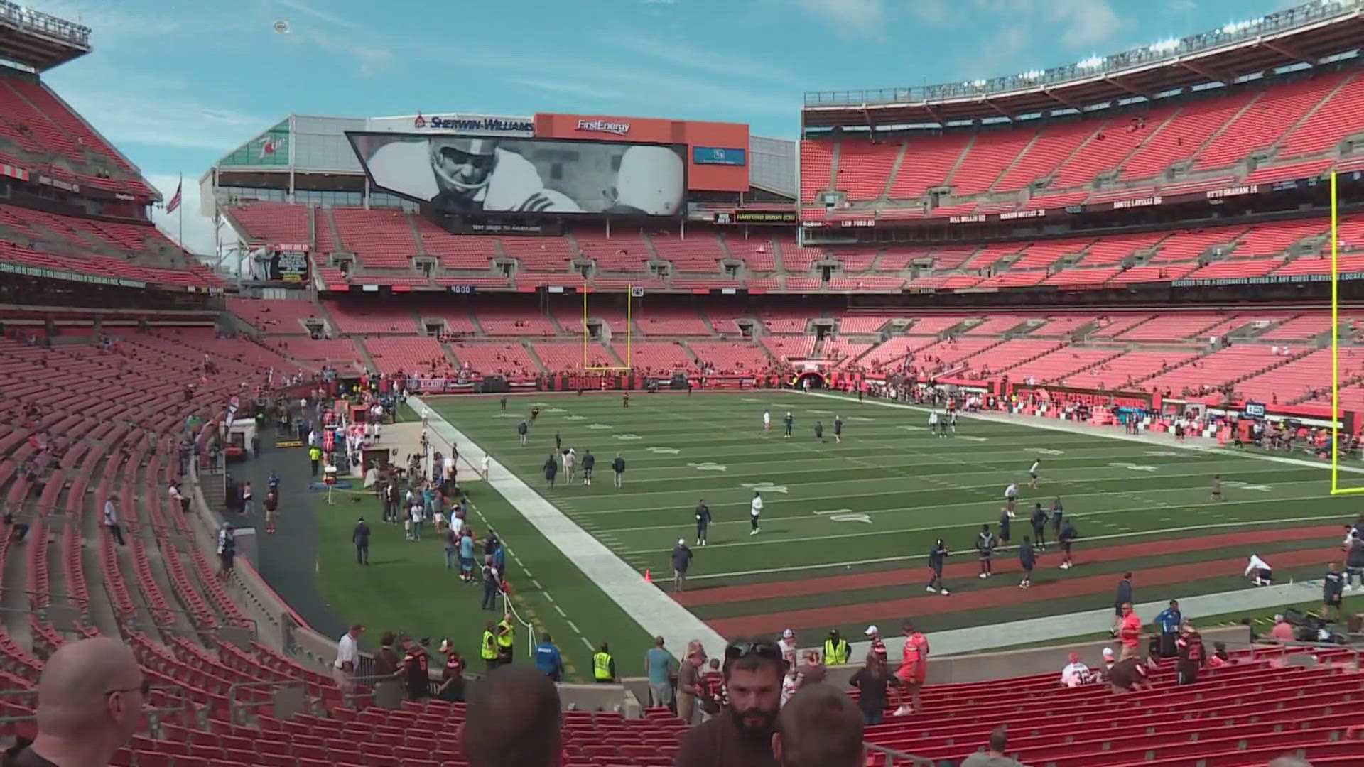 Cuyahoga County officials implored the Cleveland Browns owners to scuttle plans for a new stadium in Brook Park in favor of renovating the team's downtown grounds.