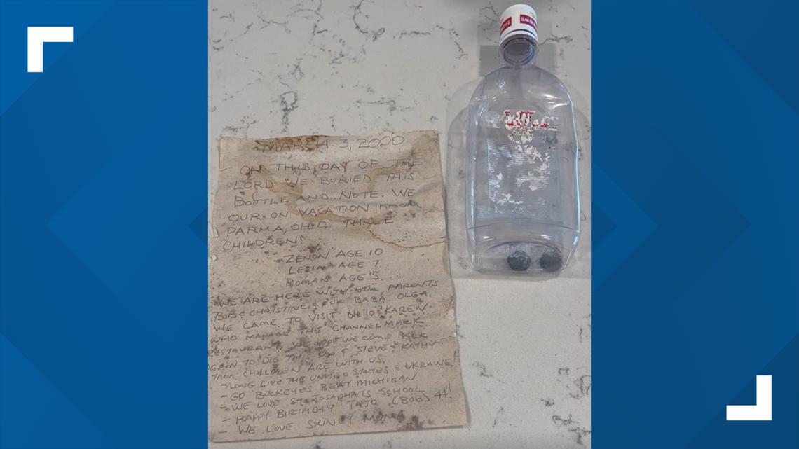 'Just a wild story': Message in a bottle finds unbelievable way home to Ohio family