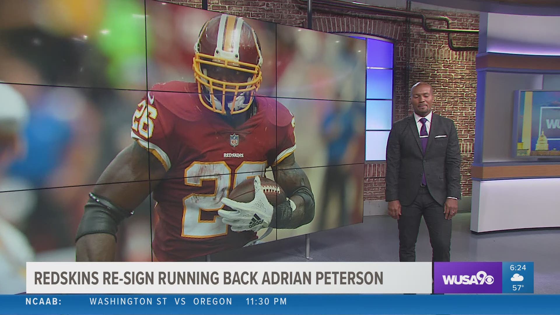 Running back Adrian Peterson confirms Wednesday he will re-sign with the Washington Redskins. Peterson tells WUSA9 he will be returning in a two-year deal worth $8 million.